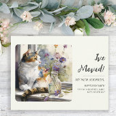 Wechseln Ankündigung Calico Cat Fenster Postkarte