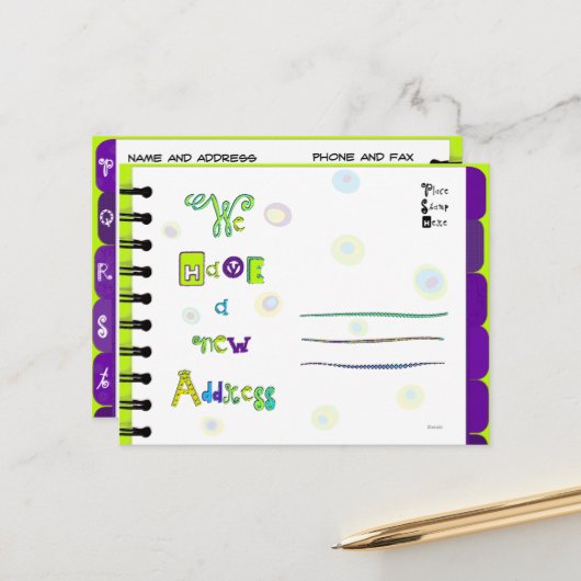 Wechseln der Ankündigungsadresse Buch P-T-Postkart Ankündigungspostkarte (Vorderseite/Rückseite Beispiel)