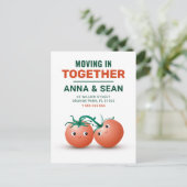 Wechseln mit niedlichem Tomatenpaar Postkarte (Stehend Vorderseite)