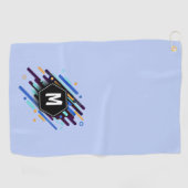 Wechseln zu allen anfänglichen, schwarzen blauen F Golfhandtuch (Horizontal)