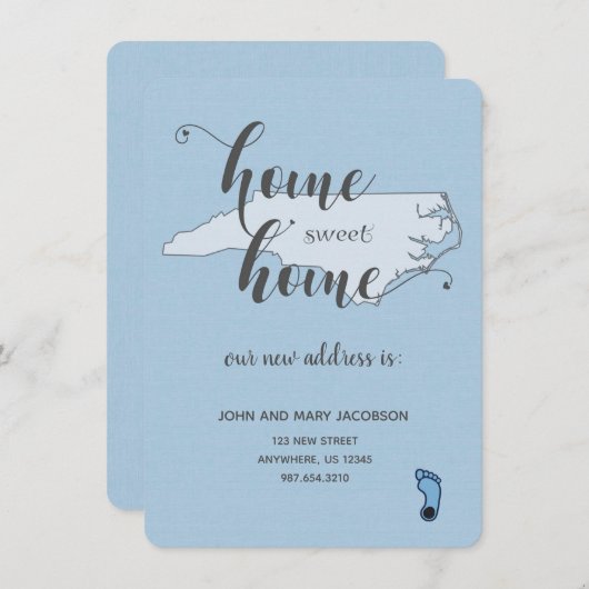 Wechseln zu "New Address Zuhause Sweet Zuhause NC" Einladung (Vorne/Hinten)