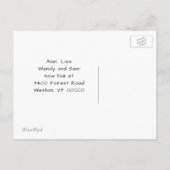 Wechseln zur neuen Länderadresse Ankündigungspostkarte (Rückseite)