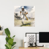 Wechseln zwischen Wickets - Cricket-Archiv Poster (Heimbüro)