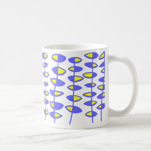 Wechselnde Blätter Abstrakt - blau und gelb Kaffeetasse