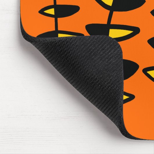 Wechselnde Blätter Abstrakt - Schwarz, Creme und G Mousepad (Ecke)