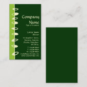 Wechselnde Blätter - Grün, Dunkelgrün und Creme Visitenkarte (Vorne/Hinten)