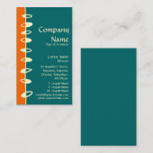 Wechselnde Blätter - Orange, Aquamarin und Creme Visitenkarte (Vorne/Hinten)