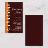 Wechselnde Blätter - Orange, Dunkelbraun und Creme Visitenkarte (Vorne/Hinten)