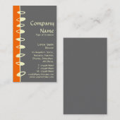 Wechselnde Blätter - Orange, Dunkelgrau und Creme Visitenkarte (Vorne/Hinten)