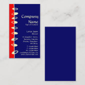 Wechselnde Blätter - Rot, Dunkelblau und Creme Visitenkarte (Vorne/Hinten)