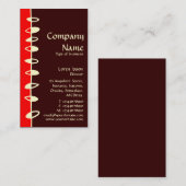 Wechselnde Blätter - Rot, Dunkelbraun und Creme Visitenkarte (Vorne/Hinten)