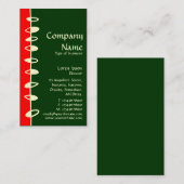 Wechselnde Blätter - Rot, Dunkelgrün und Creme Visitenkarte (Vorne/Hinten)