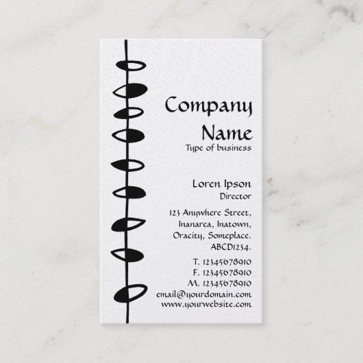 Wechselnde Blätter - Schwarz auf Weiß (Gold) Visitenkarte (Vorderseite)