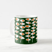 Wechselnde Blätter - Weiß & Orange auf Grün 003300 Kaffeetasse (Vorderseite Links)