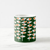 Wechselnde Blätter - Weiß & Orange auf Grün 003300 Kaffeetasse (Mittel)