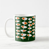 Wechselnde Blätter - Weiß & Orange auf Grün 003300 Kaffeetasse (Links)