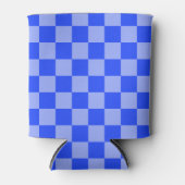 Wechselnde Blau und Hellviolett Schachbrettmuster Dosenkühler (Vorderseite)