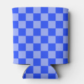 Wechselnde Blau und Hellviolett Schachbrettmuster Dosenkühler (Rückseite)