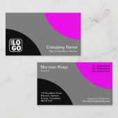 Wechselnde Kurven - Schwarz. Gray und Magenta Visitenkarte (Vorne/Hinten)