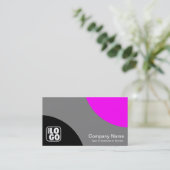 Wechselnde Kurven - Schwarz. Gray und Magenta Visitenkarte (Stehend Vorderseite)