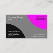 Wechselnde Kurven - Schwarz. Gray und Magenta Visitenkarte (Rückseite)
