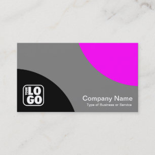 Wechselnde Kurven - Schwarz. Gray und Magenta Visitenkarte