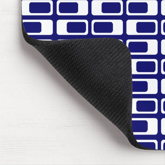 Wechselnde Rechtecke (weiß mit dunkelblau) Mousepad (Ecke)