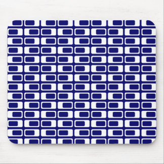 Wechselnde Rechtecke (weiß mit dunkelblau) Mousepad