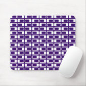 Wechselnde Rechtecke (weiß mit dunklem Violett) Mousepad (Mit Mouse)