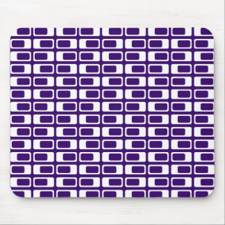 Wechselnde Rechtecke (weiß mit dunklem Violett) Mousepad