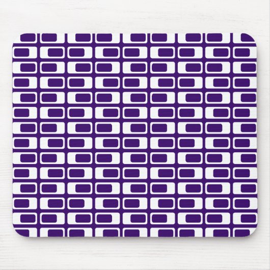 Wechselnde Rechtecke (weiß mit dunklem Violett) Mousepad (Vorne)