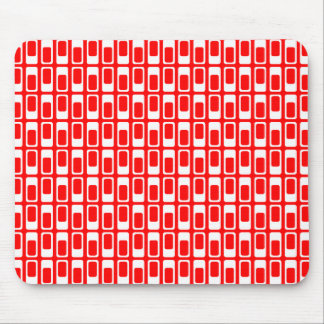 Wechselnde Rechtecke (weiß mit Rot) Mousepad