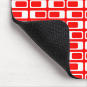 Wechselnde Rechtecke (weiß mit Rot) Mousepad (Ecke)