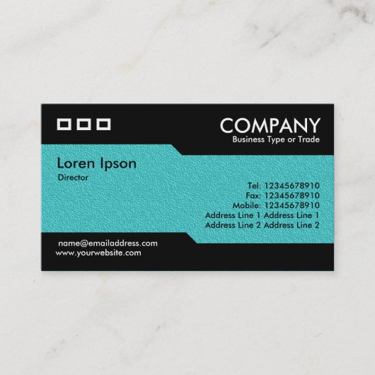 Wechselnder - Cyan Embossed Texture Visitenkarte (Vorderseite)