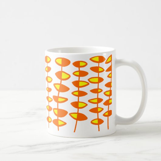 Wechselnder Leaf Abstrakt - orange und gelb Kaffeetasse (Rechts)