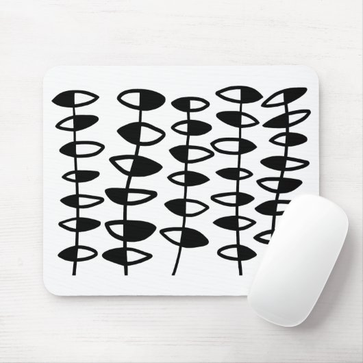 Wechselndes Blätter abstrakt - Schwarzweiss Mousepad (Mit Mouse)