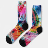 Wechselspiel mehrfarbiger Linien Socken (Linkes Detail)