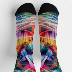 Wechselspiel mehrfarbiger Linien Socken