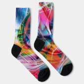 Wechselspiel mehrfarbiger Linien Socken (Rechts)