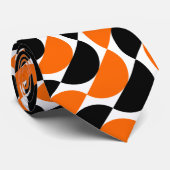 Wechselstoffe 01a - Orange und Schwarz Krawatte (Gerollt)