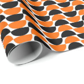 Wechselstoffe 03 - Orange und Schwarz Geschenkpapier (Rolleneckpunkt)
