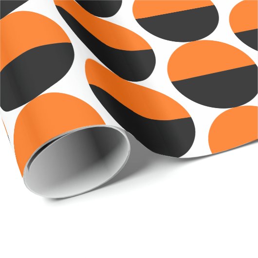 Wechselstoffe 05 - Orange und Schwarz Geschenkpapier (Rolleneckpunkt)