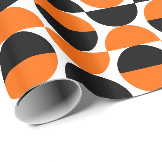 Wechselstoffe 07 - Orange und Schwarz Geschenkpapier (Rolleneckpunkt)