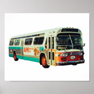 WECHSELSTROM-DURCHFAHRT-RETRO BUS-ENTWURF POSTER