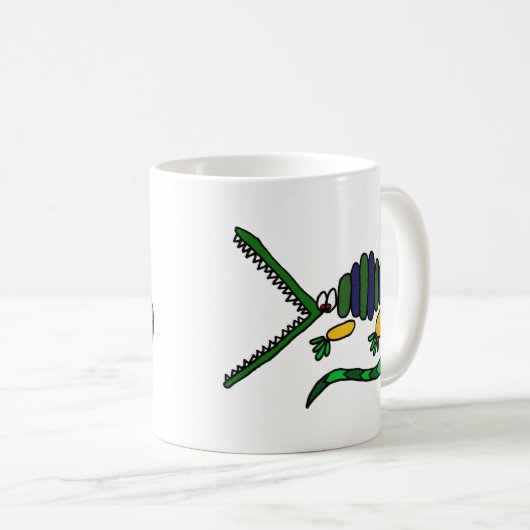WECHSELSTROM, flippige Krokodil-Kunst Kaffeetasse (VorderseiteRechts)