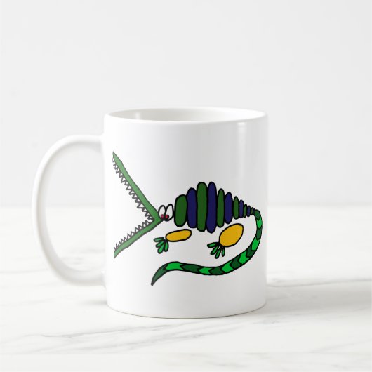 WECHSELSTROM, flippige Krokodil-Kunst Kaffeetasse (Links)