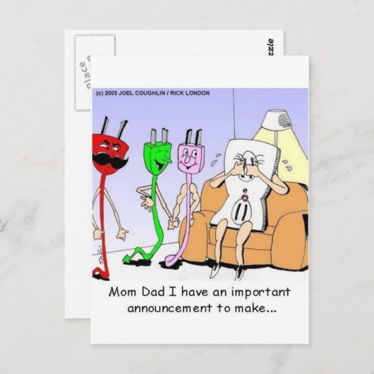 Wechselstrom/Gleichstrom-Drahtseilbeziehungen Schw Postkarte (Vorne/Hinten)