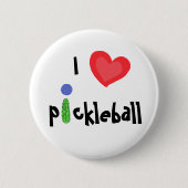WECHSELSTROM, I Liebe Pickleball Knopf Button (Vorderseite)
