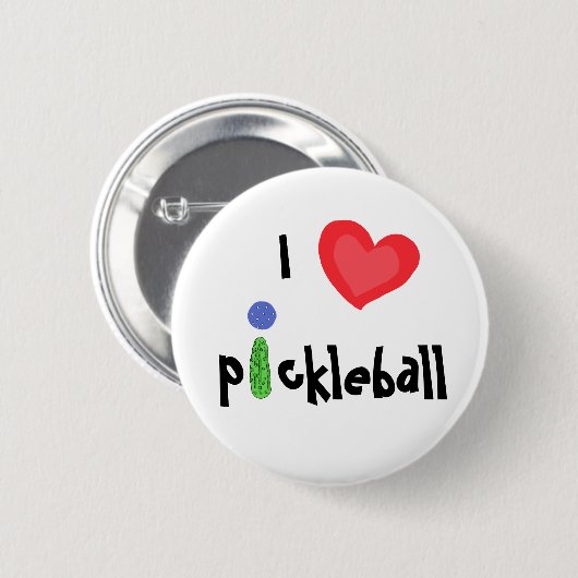 WECHSELSTROM, I Liebe Pickleball Knopf Button (Vorne & Hinten)