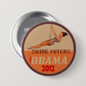 Wechselwähler für Obama 2012 Button (Vorne & Hinten)
